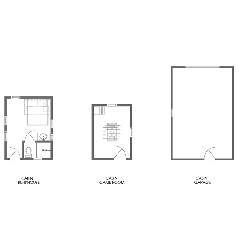 Arbutus Cabin Room Layouts